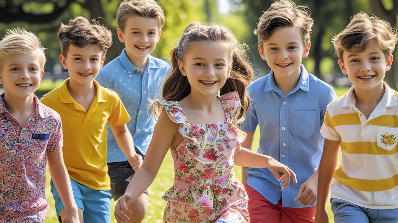 Image with smiling children's faces